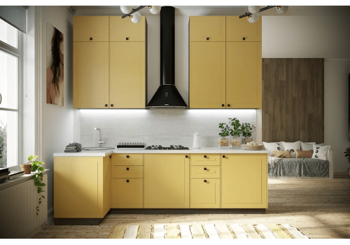 Модульная кухня  Перфетта (горчица софт)