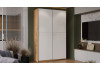 Шкаф-купе с 2 глухими дверями «Оскар Скания» Ручка серебро, Дуб Крафт золотой, Белый снег, Белый матовый