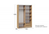Шкаф-купе с 2 глухими дверями «Оскар Скания» Ручка серебро, Дуб Крафт золотой, Белый снег, Белый матовый