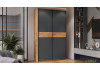Шкаф-купе с 2 глухими дверями «Оскар Скания» Ручка черная, Дуб Крафт золотой, Серый графит, Дуб тортугга