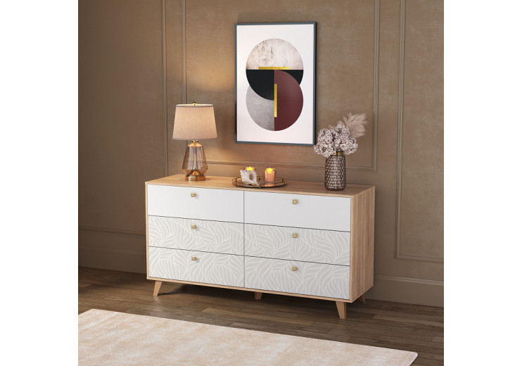 Комод 56.02-01 Адажио (дуб сонома/белый)
