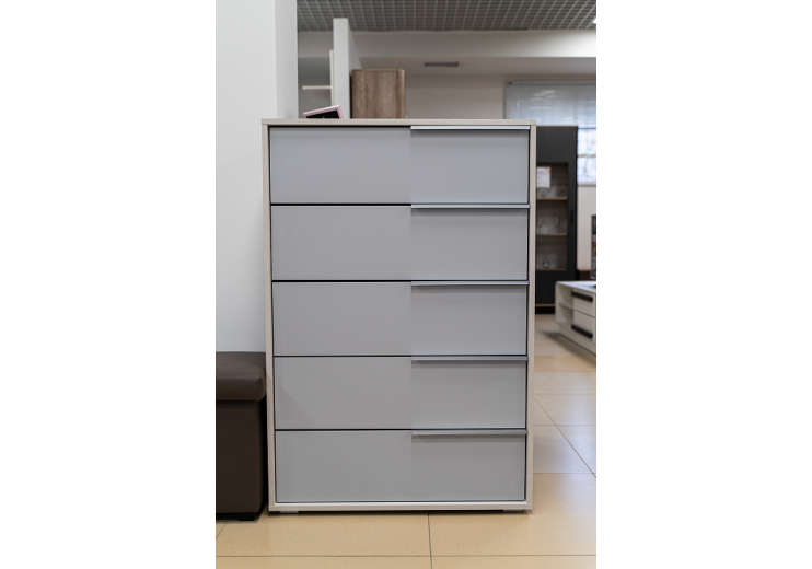 Комод 57.04 Аданте (ясень анкор светлый/серый/ДВПО белый)