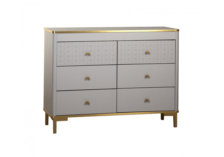 Комод 65.01 Антре (серый/золото/Masa Decor серый/УФ печать/ДВПО белый)
