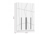 Шкаф для одежды 67.13 Брандо (4-х дв.)(белый/ДВПО белый/фасад МДФ геометрия ПВХ белый)
