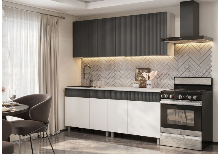 Кухня «София» Графит / Бланж 200 см